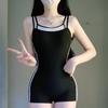 New Sports Style Small Breasts Gather To Cover the Belly and Look Thin, Conservative One-piece Flat-angle Hot Spring Swimsuit Women's Sports Swimsuit 