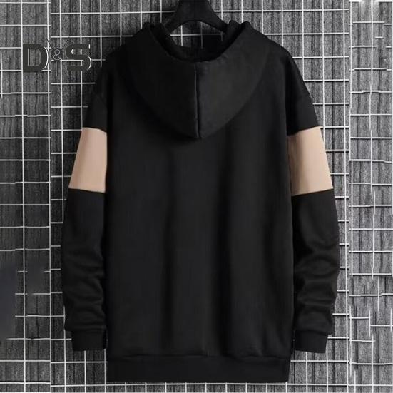 Herren Herbst Winter Kapuzenpullover Kontrastfarbe Kordelzug Lange Ärmel Kapuze Elastische Bündchen Und Saum Dünn Alltagskleidung Lässiges Sportoberteil