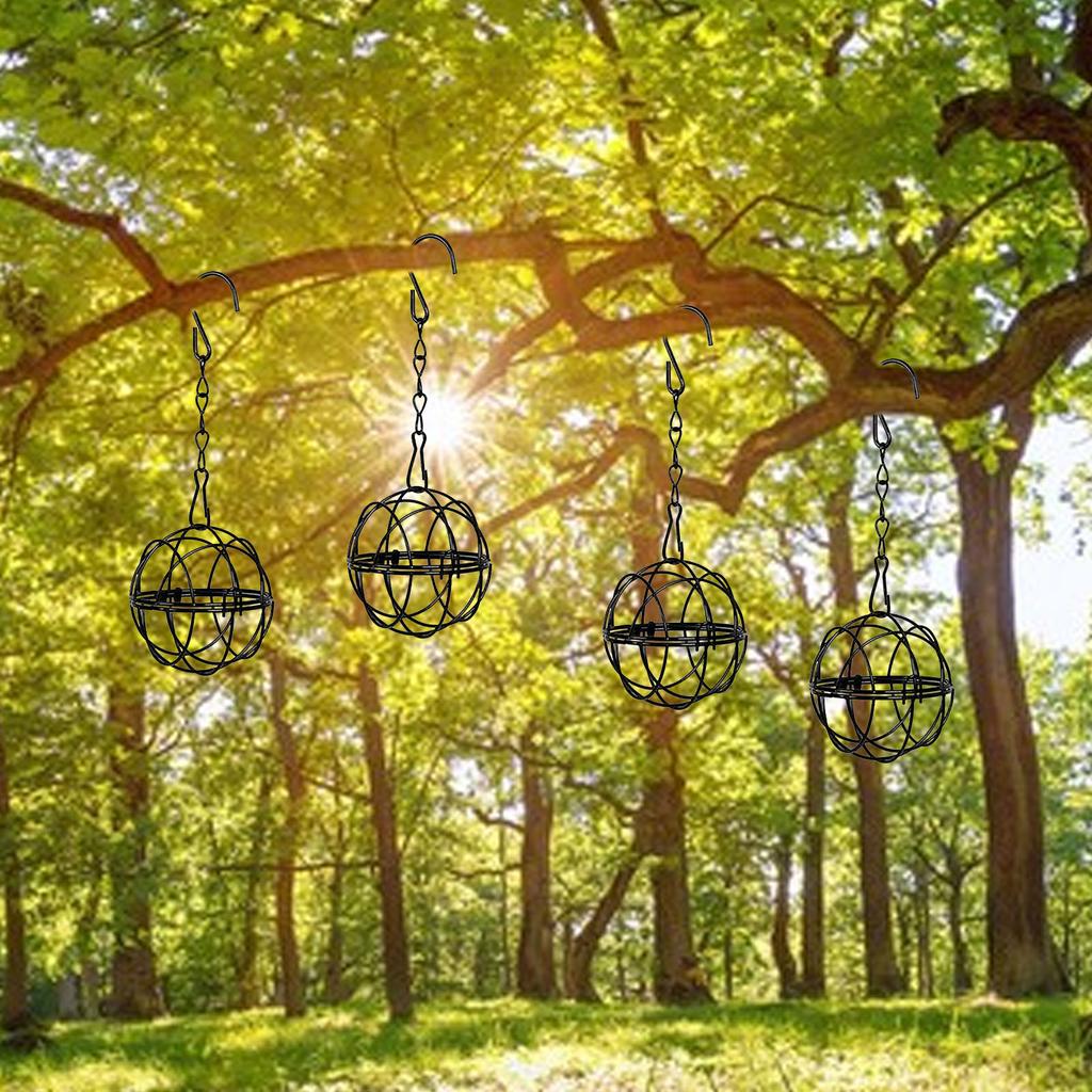 4Pcs Ball Bird Feeders Bird Suet Ball Feeder Fat Ball Feeder Metal Hanging Bird Feeders with Hooks