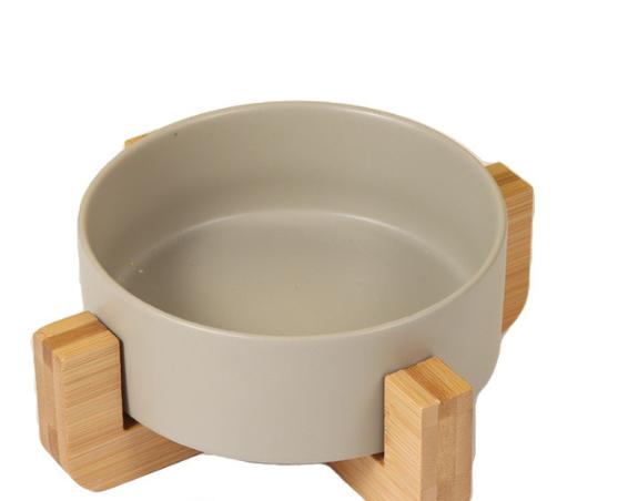 Nice Ceramic cat bowl cat food basin anti-overturn drinking water cat bowl dog cat feeding drinking water pet bowl dog bowl серый