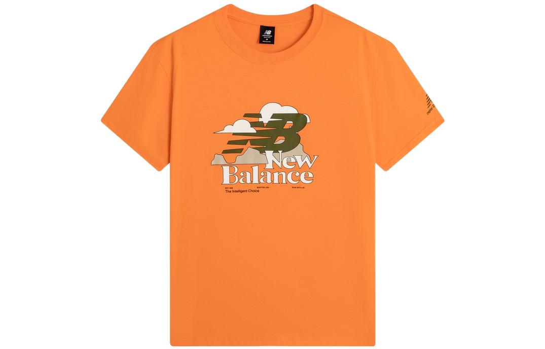 New Balance Men s Logo Print Crewneck Tee Orange AMT22365-SKS S