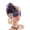 Rhinestones Half face Mask Masquerades Mask, Mardi Gras Decorations Venetians Masks Women Halloween Mardi Gras Costume