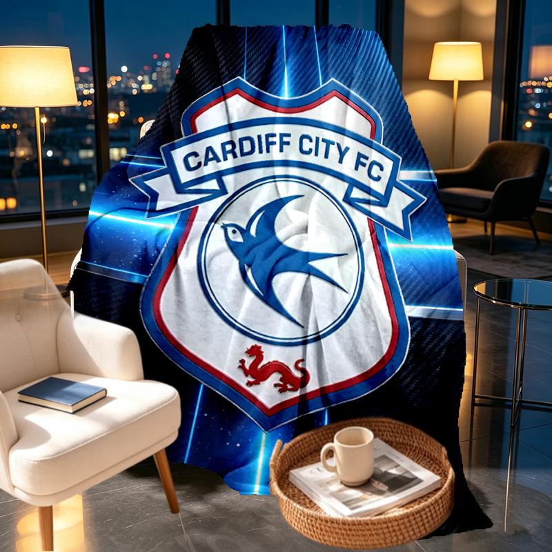 Cardiff City FC Print Blanket - Soft & Comfortable, for Bedroom, Travel, Sofa, Home Decoration - Birthday Christmas Gift for Friend