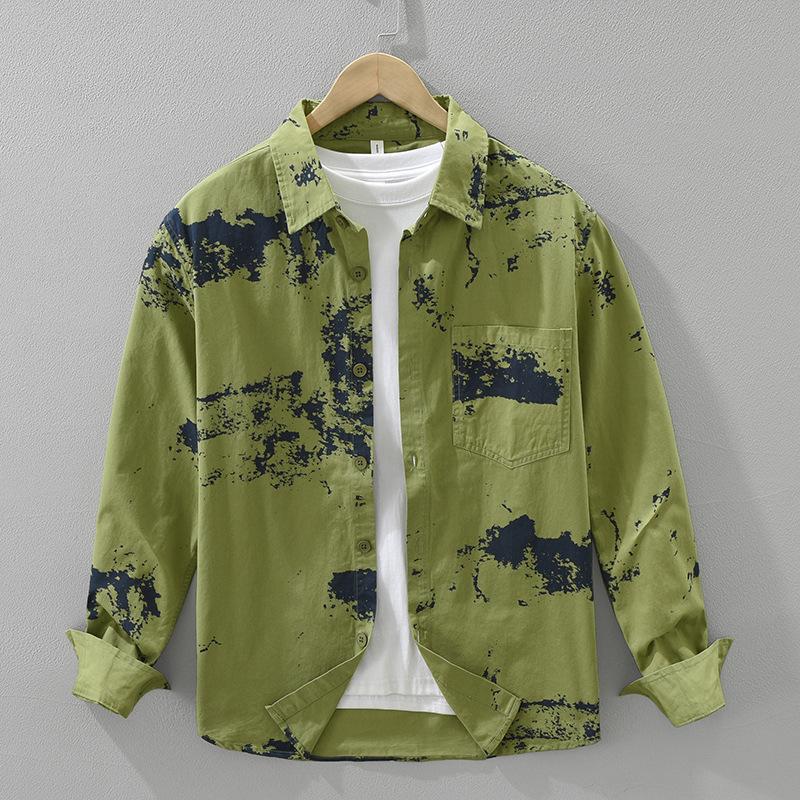 

Japanese Fashion Printed Shirts Long Sleeve Men s Casual Shirt Spring and Summer Streetwear Men Tops Pure Cotton Clothing XXXL