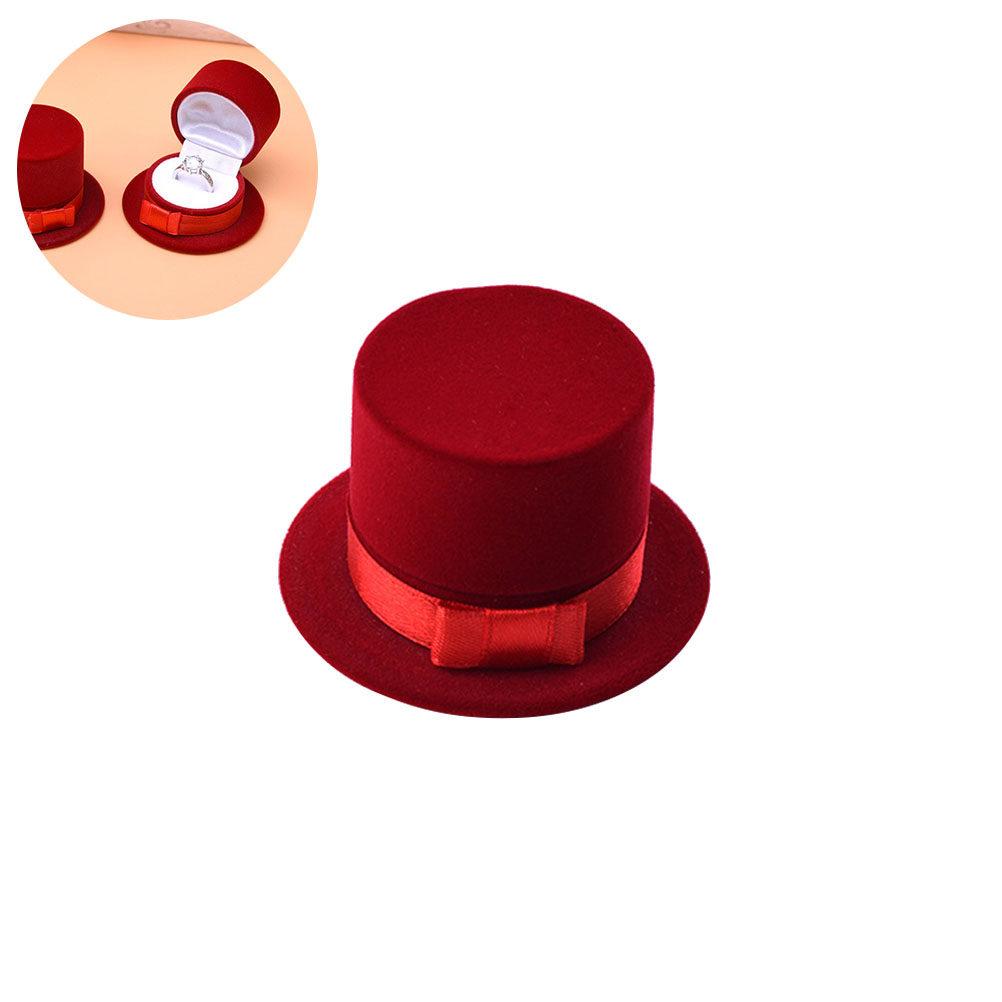 Hat Shaped Ring Box Red Christmas Jewelry Storage Case for Earrings Necklaces Bracelets Pendants Brooches Gift Decoration