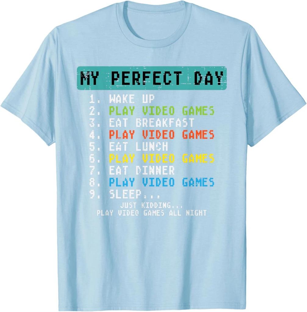 My Perfect Day Play Video Games Funny Gamer Classic Unisex T-Shirt