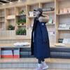 Long Tooling Down Cotton Clothes Women's Winter New College Style Small Pie Overcome Cotton Clothes Thickened Coat