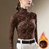 Turtleneck Lace Base Shirt for Women New Women's Sexy Perspective Crochet Inner Waist Top