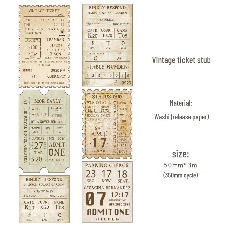 Retro Washi Tape Set: Creative DIY Decoration Stickers In 8 Styles