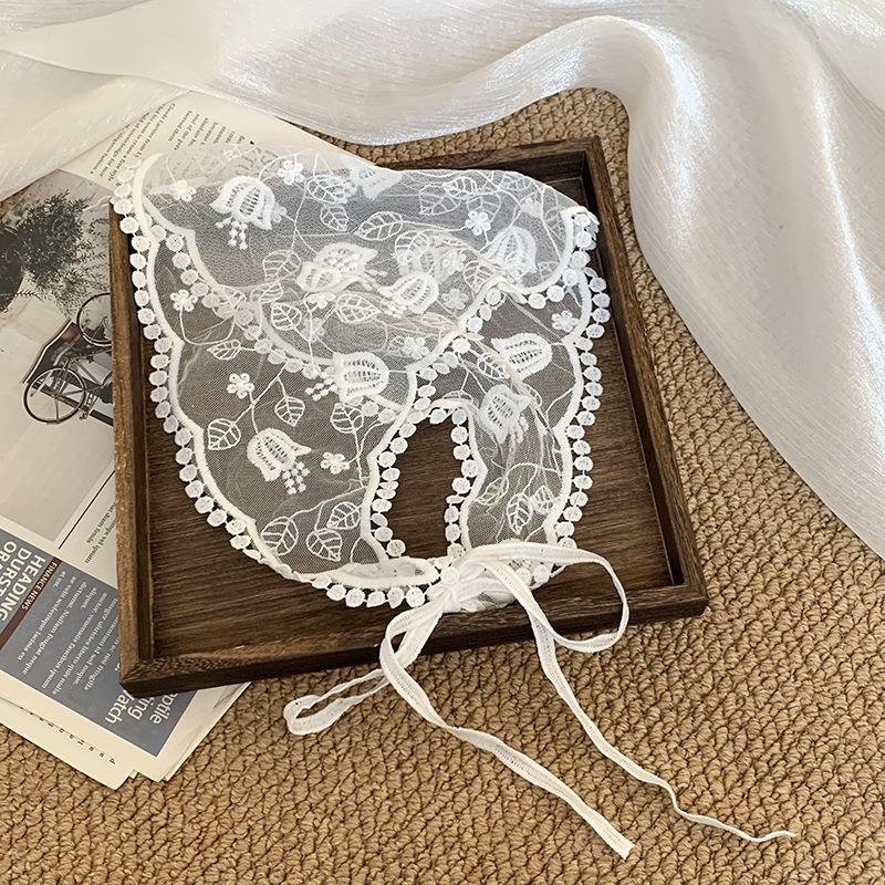 Lace Silk Scarf Headscarf Headband Pastoral Spring New Multi-functional Triangle Scarf Waist Seal
