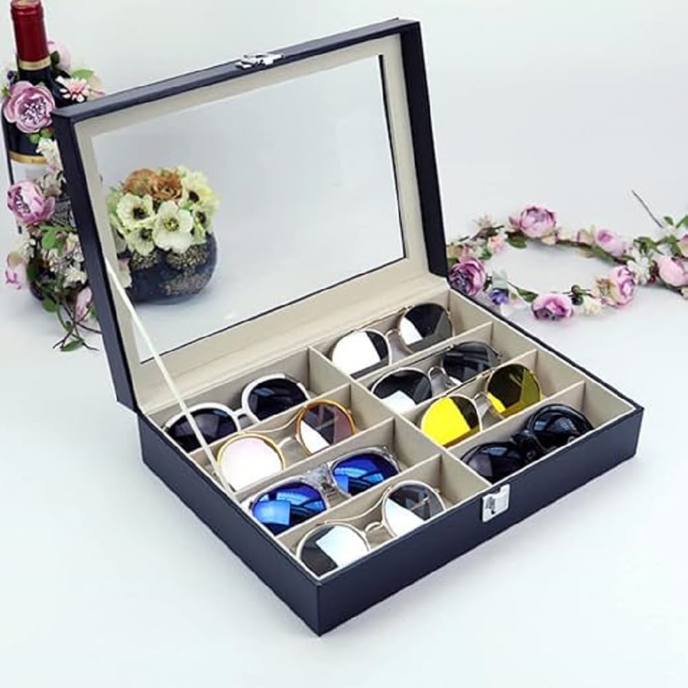 Eyeglasses Storage Holds 8 Pairs of Glasses and Waterproof and Eyeglass Display Small Item and Accessory Organizing and Suitable for Living and