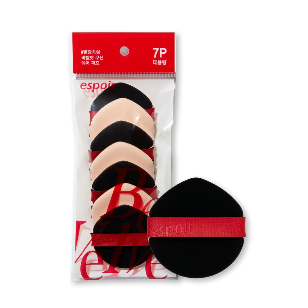 espoir BE VELVET AIR PUFF Cushion foundation makeup teardrop Korean espoir official (7 pieces) - puff/sponge, shape, fluffy, high-adhesion, cosmetics,