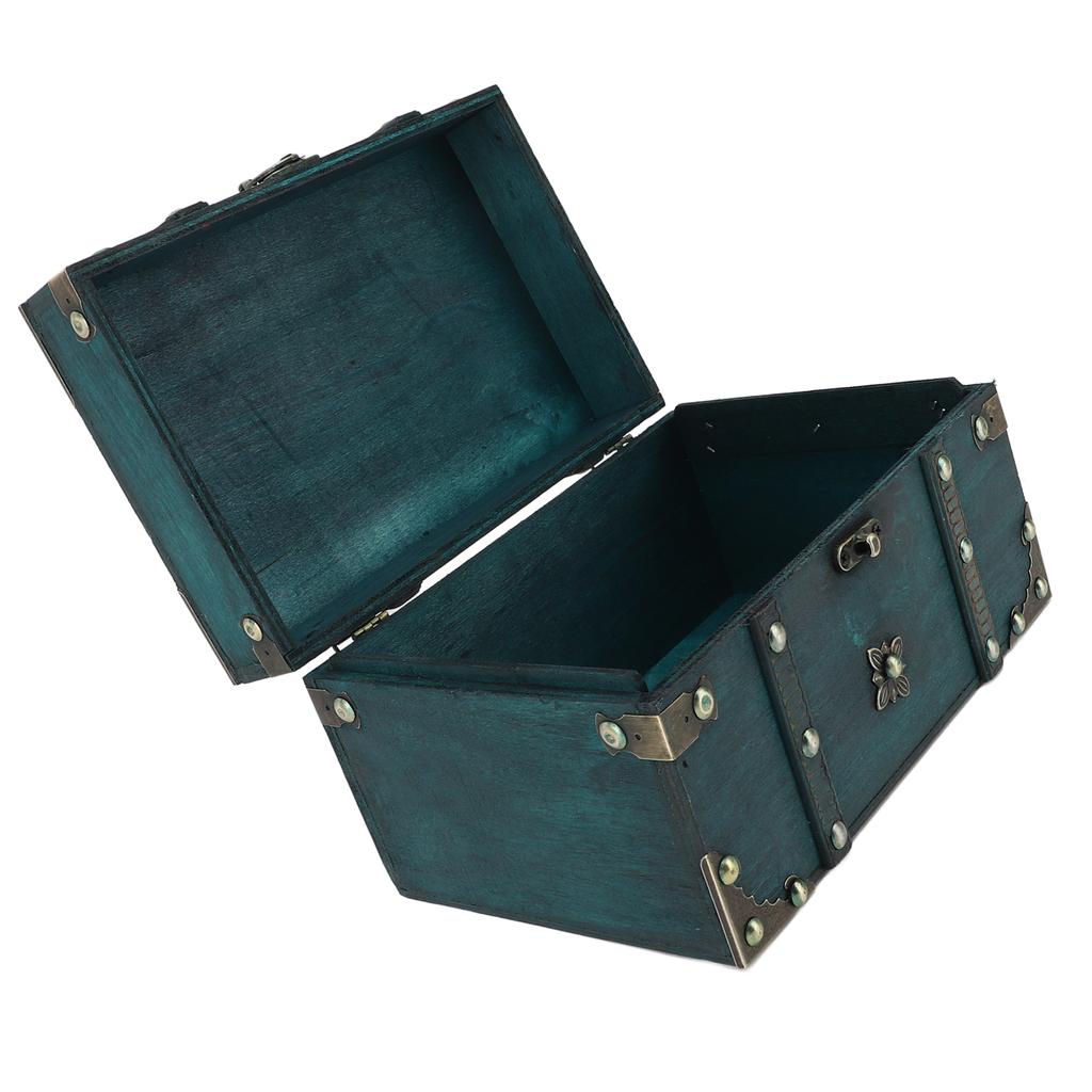 Vintage Treasure Chest Box 8.54x5.91x5.12in Wooden Retro Jewelry Storage Box Versatile Decorative Treasure Box for Home Bedroom