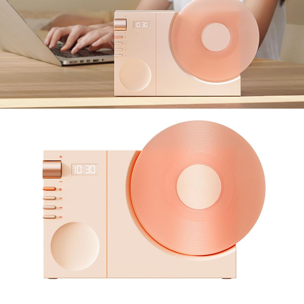Vintage Vinyl Player Speaker BT Wireless Digital Clock USB Rechargeable Bluetooth Speaker for Home