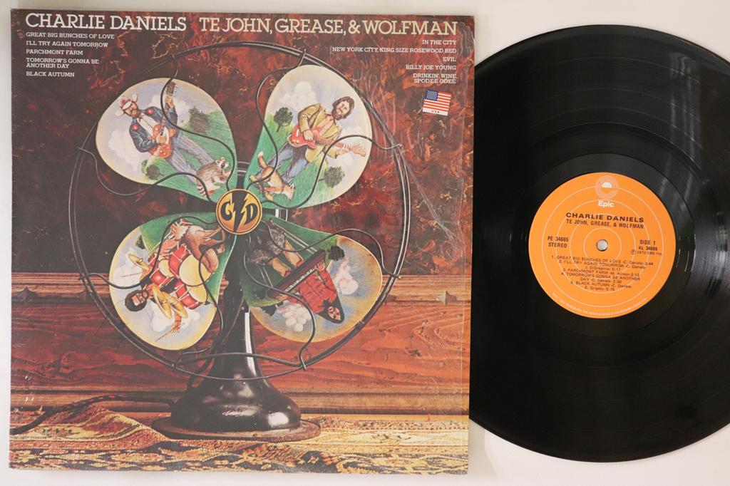 LP Record CHARLIE DANIELS - Te John, Grease, & Wolfman PE34665 EPIC Canada Rock Used
