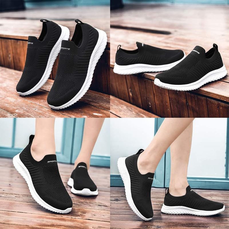 Maxome Sneaker, Slip-Ons, Herren und Damen, Arztschuhe, Bequemschuhe, Sportschuhe, Athletikschuhe, Laufschuhe für Herren und Damen, Schwarz und Whi