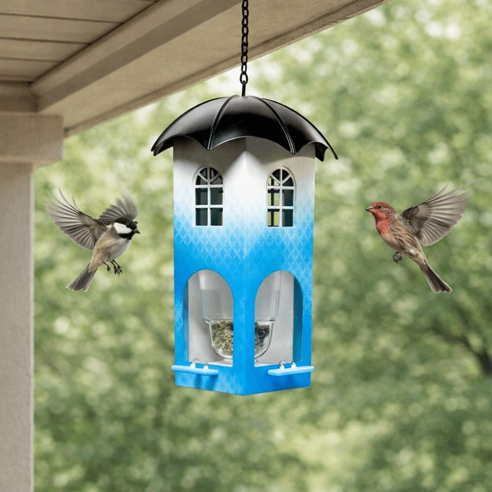 Waterproof Castle Bird Feeder Squirrel Proof Hummingbird Feeder Hanging Bird Feeder Patio