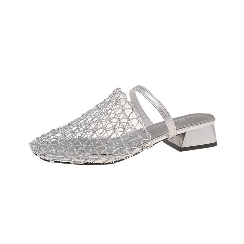 Fashion Summer Hollow Out Wedges Heel Women Mules Slippers Fashion Light Dress Slides Ladies Outdoor Street Style Sandalias