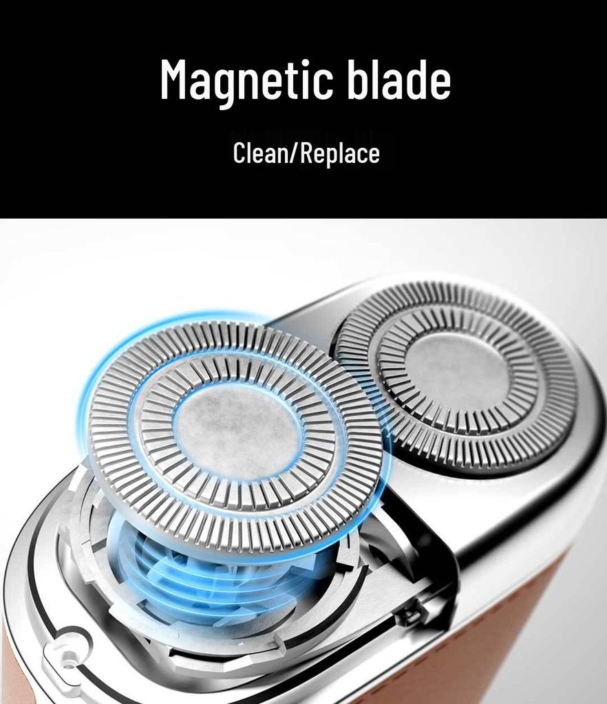 Portable Waterproof Electric Shaver with Leather Case - Men's Gift Set