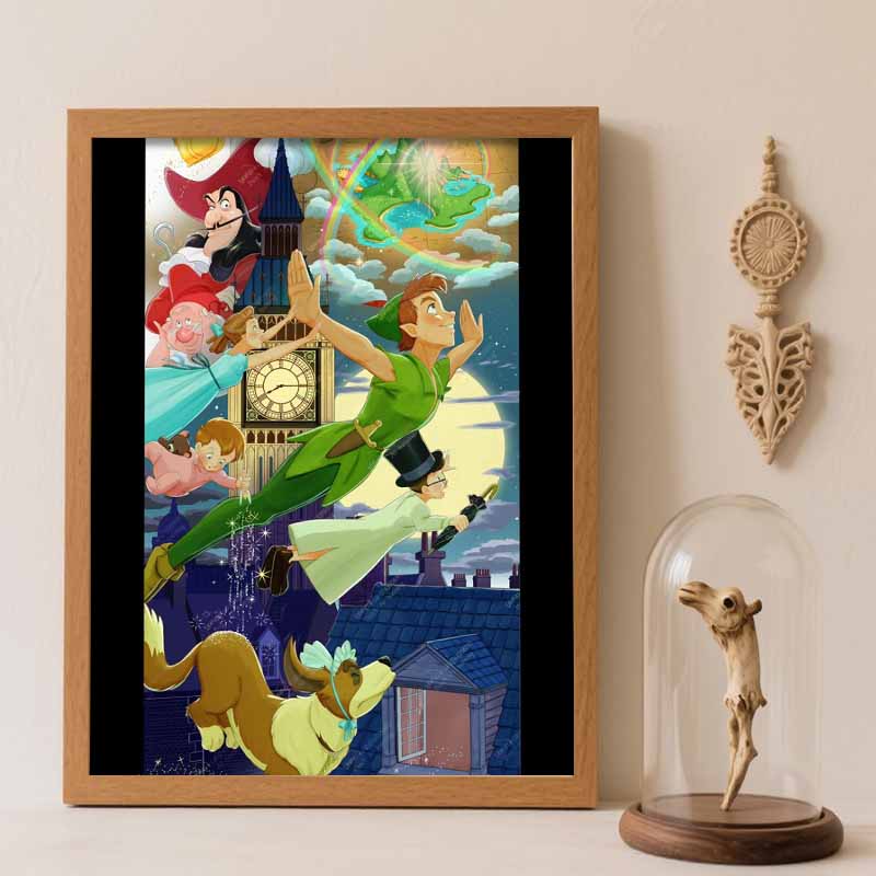 Disney diamond painting full of diamonds 5D Peter Pan & Wendy diamond art home decoration creative handicrafts Round 20x30cm