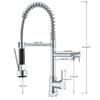 Black/Silver Kitchen Faucet with Pull-Down Sprayer, Deck Mount Hot and Cold Water Mixer Faucet, Dual Spout Faucet, Crane