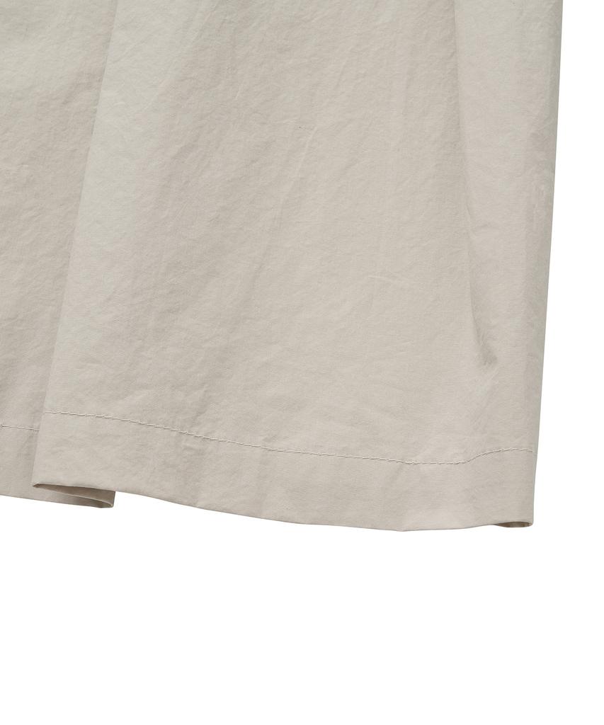 Cotton Bell Pleated Skirt Dress - Gray