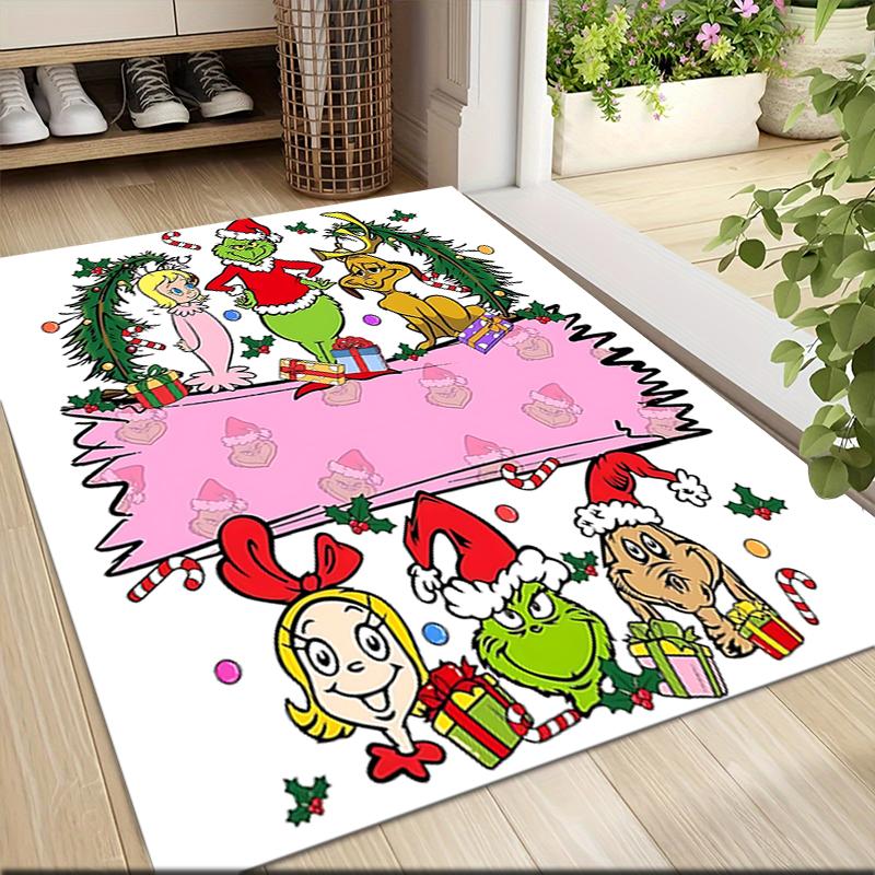 Christmas Grinch Friends Carpet Rug Soft Washable Antislip Home Living Room Sofa Mats Personalized Christmas Rug