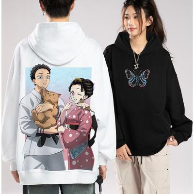 Autumn Winter Couple's Clothing Hoodies Japanese Anime Demon Slayer HoodedSweatshirt Y2K Oversized Cotton Pullover Sportswear