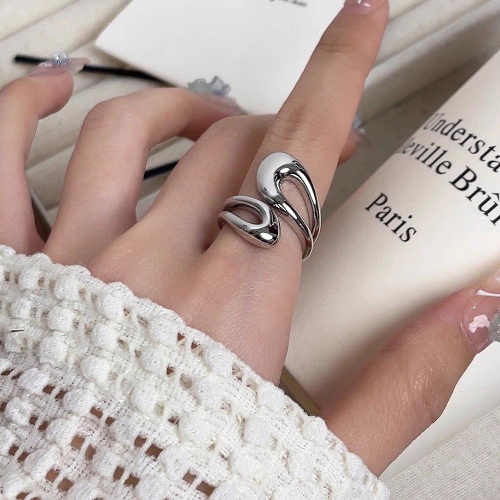 New Gold Color Smooth Ring Set For Women Punk Vintage Fashion Finger Open Rings For Party Wedding Jewelry Gifts