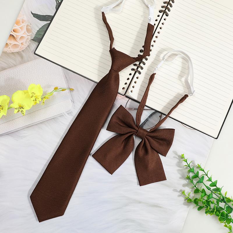 Jk Japanese College Style Tie Female Lazy Free Black Red Student Casual Gray Small Tie Tie Flower