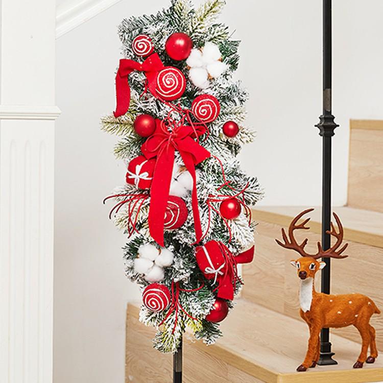 Weihnachtsszene Rattan Treppen- und Türhängekranz Ornament für Kamin, Einkaufszentrum, Hotel