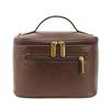 New Leather Portable Makeup Case Zipper Pulls Extra Pocket Handle Multiple Compartments Travel Skincare Toiletries Storage Bag