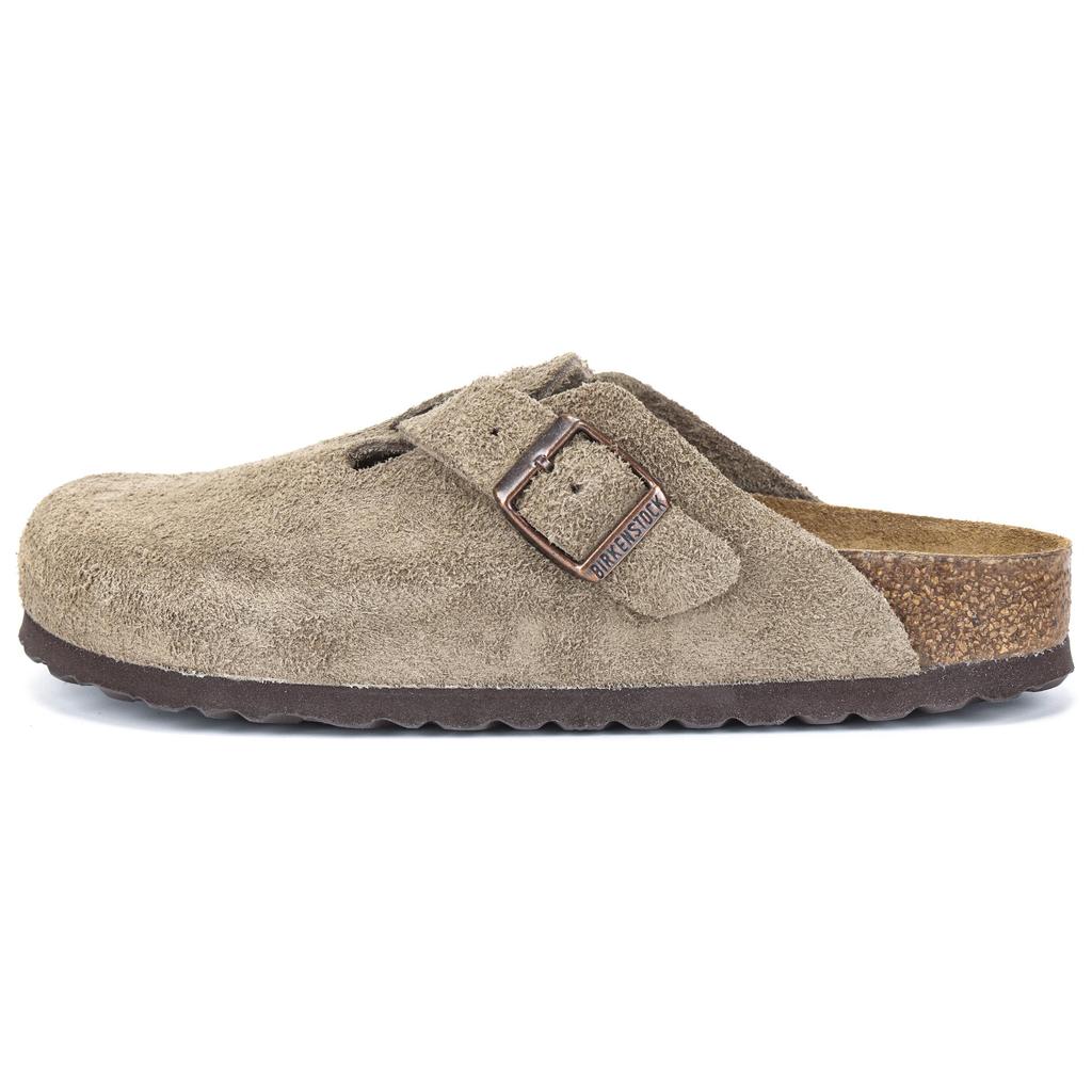 Birkenstock Boston Soft Footbed Suede Narrow Fit Taupe Unisex Sneakers Tan 0560773