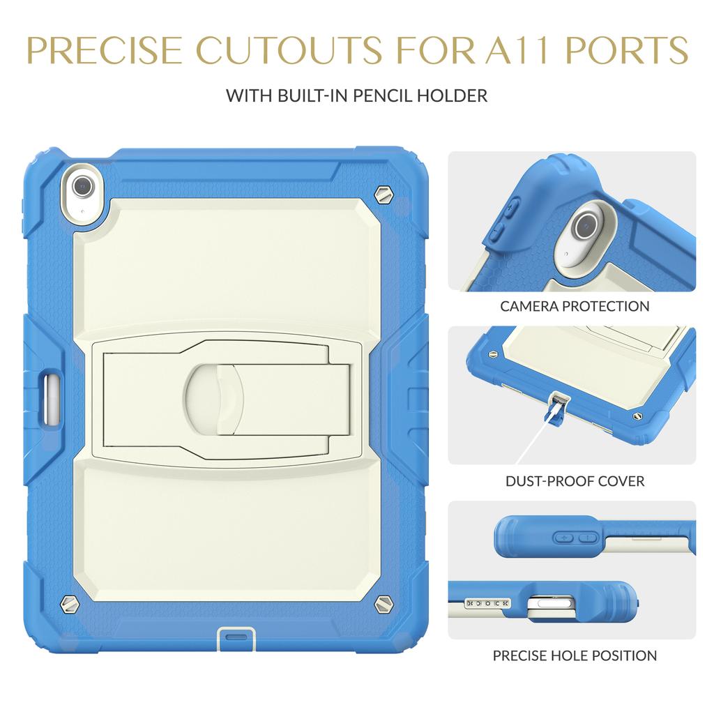 For iPad Air 13 (2025)/(2024) Case PC+Silicone Kickstand Pen Slot Tablet Cover with Shoulder Strap
