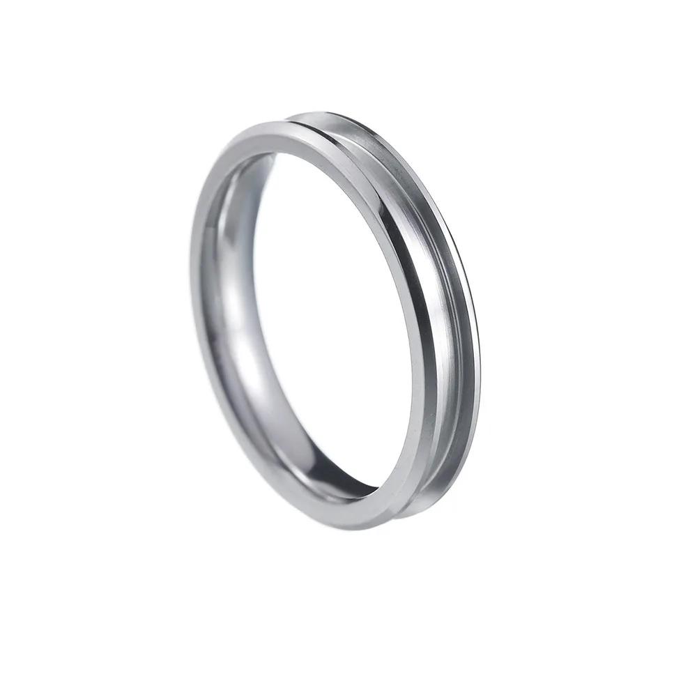 Nerezový DIY Ručně vyráběný Prsten Šířka 4/5/6/8mm 1/2/3 Prázdná Drážka Módní Kouzlo pro Muže a Ženy