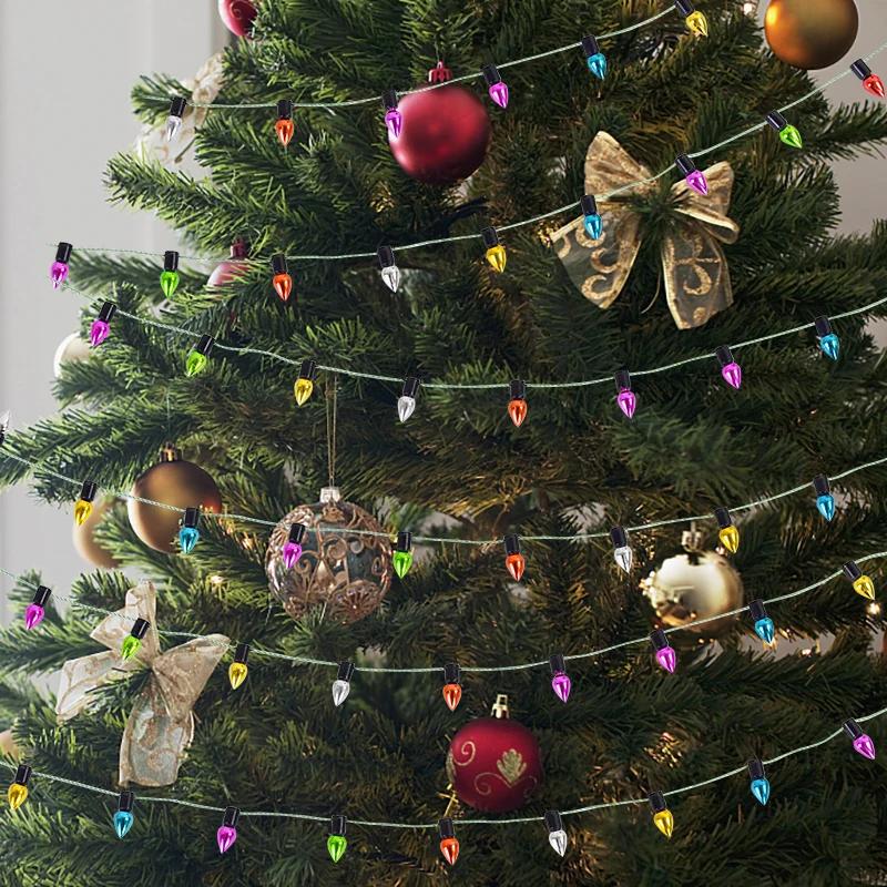 5M/roll Colorful Bulbs String Garland Christmas Home Decorations Xmas Tree Ornaments Navidad New Year Gift DIY Dollhouse Not LED