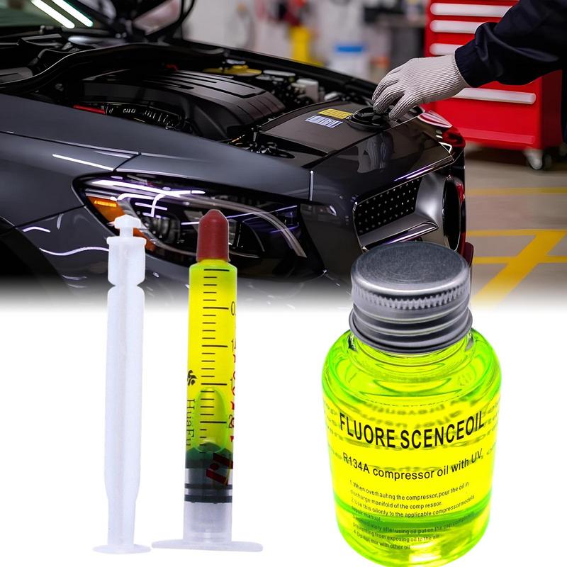 R134a Refrigerant Oil Leak Repair Agent Car Air Conditioner Oil Fluorescent Detection Repair Agent Plugging Agent Leak 2.5/60ml