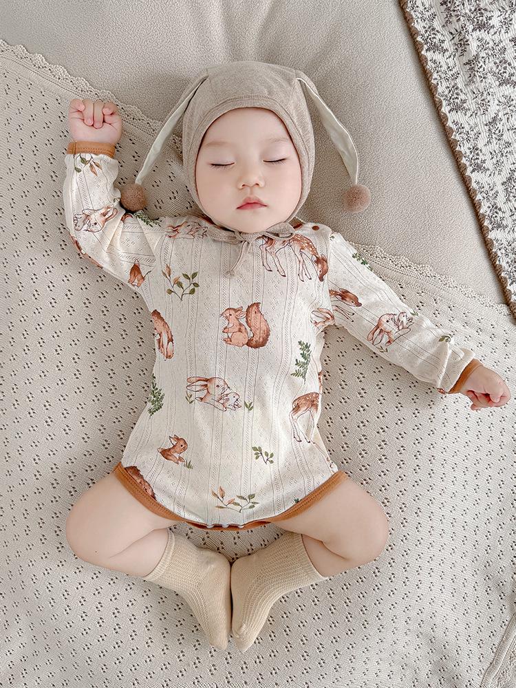 

2025 Четыре сезона Боди для новорожденных из чистого хлопка - Ромпер с длинным рукавом 66 cm