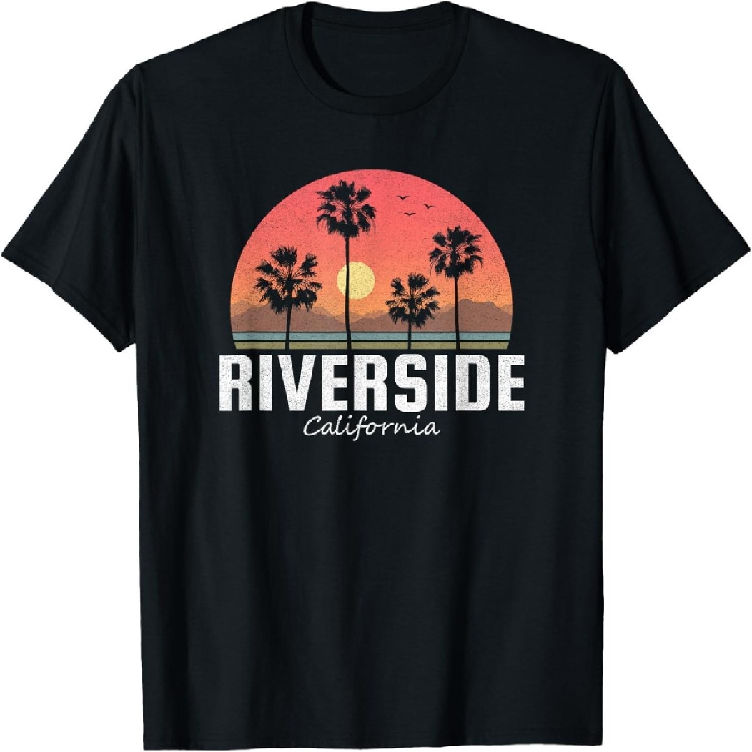 Riverside T Shirt Women Men Kids California Retro Sunset T-Shirt S