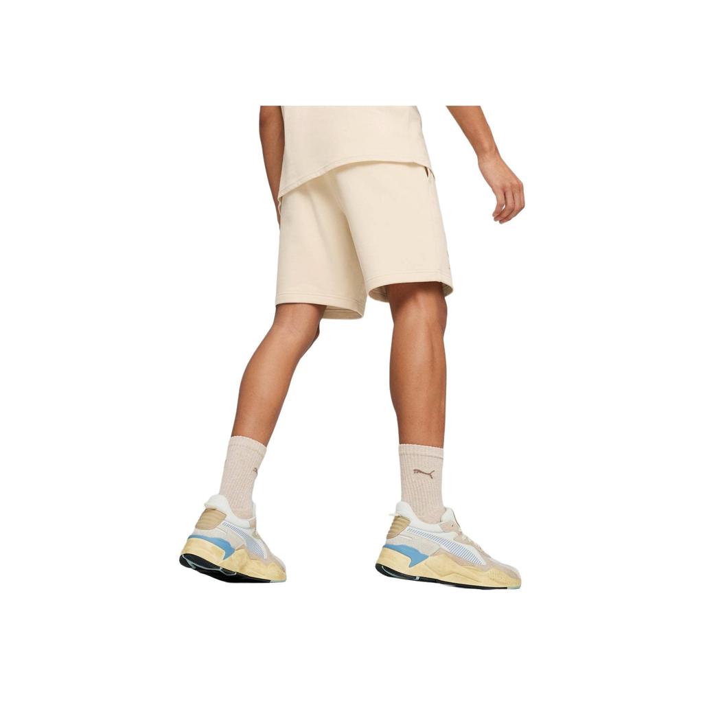 Puma Ptc Series Handwritten Letter Print Design Lace-Up Mid-Rise Casual Shorts Men shorts Beige 624729-87