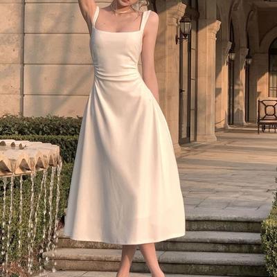 Sleeveless Quinceanera Dresses Long Girl Slim Sling Dress Sweet Camisole Tulip Dress  Ladies
