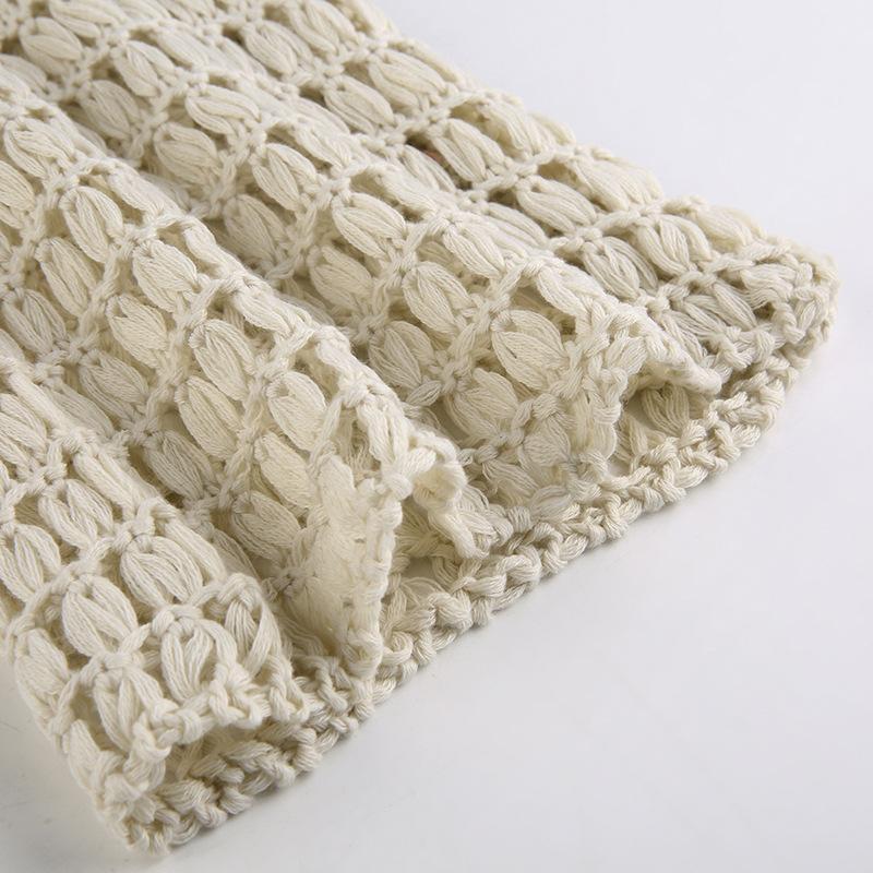 Women Y2k Crochet Knit Hollow Out Crop Top Long Flared Sleeve Shrug Sweater Mesh Cover Ups Cardigan Streetwear Pullover Women