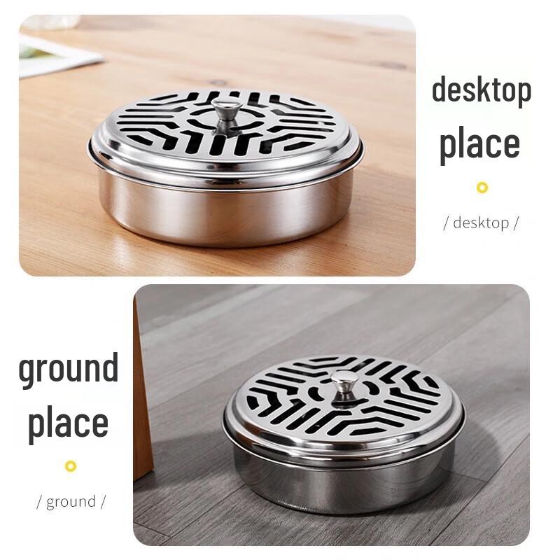 Portable Fireproof Mosquito Coil Holder with Lid