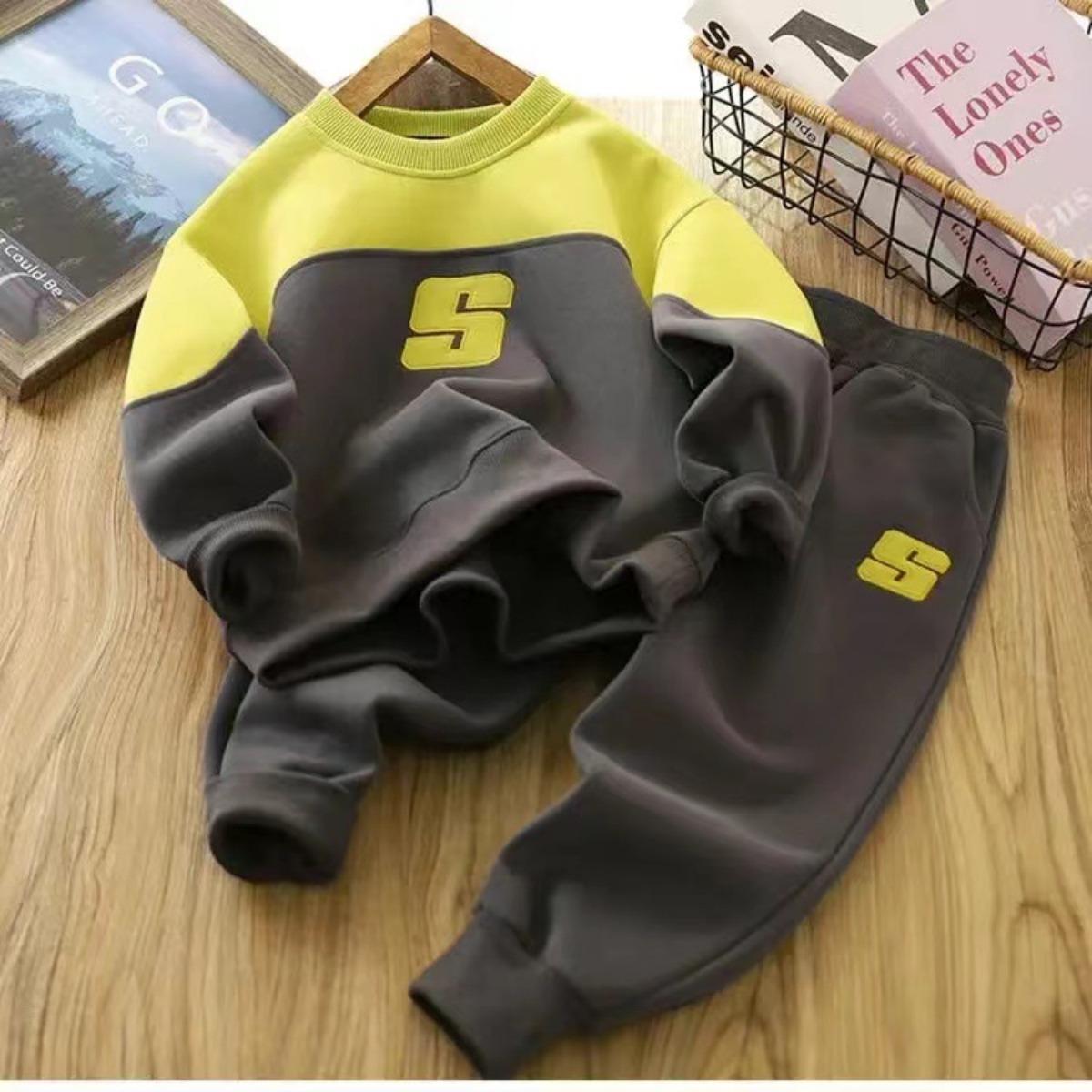 

Комплект для мальчиков Весенне-осенний Худи, Новая детская повседневная весенняя одежда, Комплект спортивной одежды для мальчиков из двух предметов 120cm