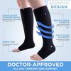 Unisex Open-Toe Knee-High Compression Socks, Double Set, Non-Slip Sports Pressure Socks