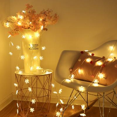 1PC Snowflake String Lights, USB Christmas Snowflaker String Lights DIY Garland String Lights for Xmas Patio Bedroom Party Decor