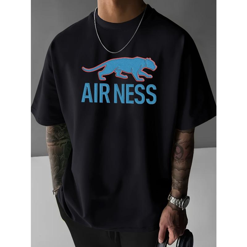 Stylish Men's Crew Neck Short Sleeve Sports T-Shirt with Fashionable Printed Design, Comfortable for Daily Wear, Versatile and Multi-purpose