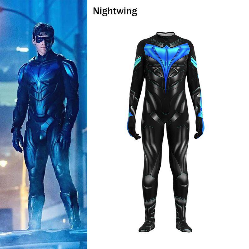 Titans 2 Nightwing Halloween Bodysuit Set For Adults And Kids