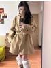 Women's Khaki Wool Coat - Autumn/Winter 2025, High-End Korean Style, Petite & Plus Size.