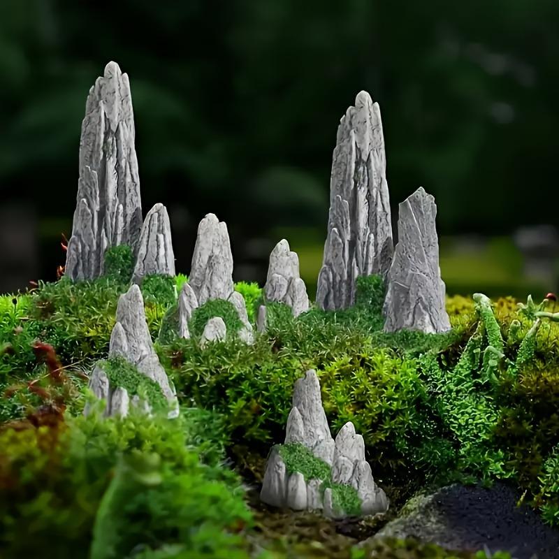 28pcs Mini Artificial Mountain Decoration for Zen Garden Resin Bonsai Accessories Small Sculptures for Decorative Pots Fish Tank